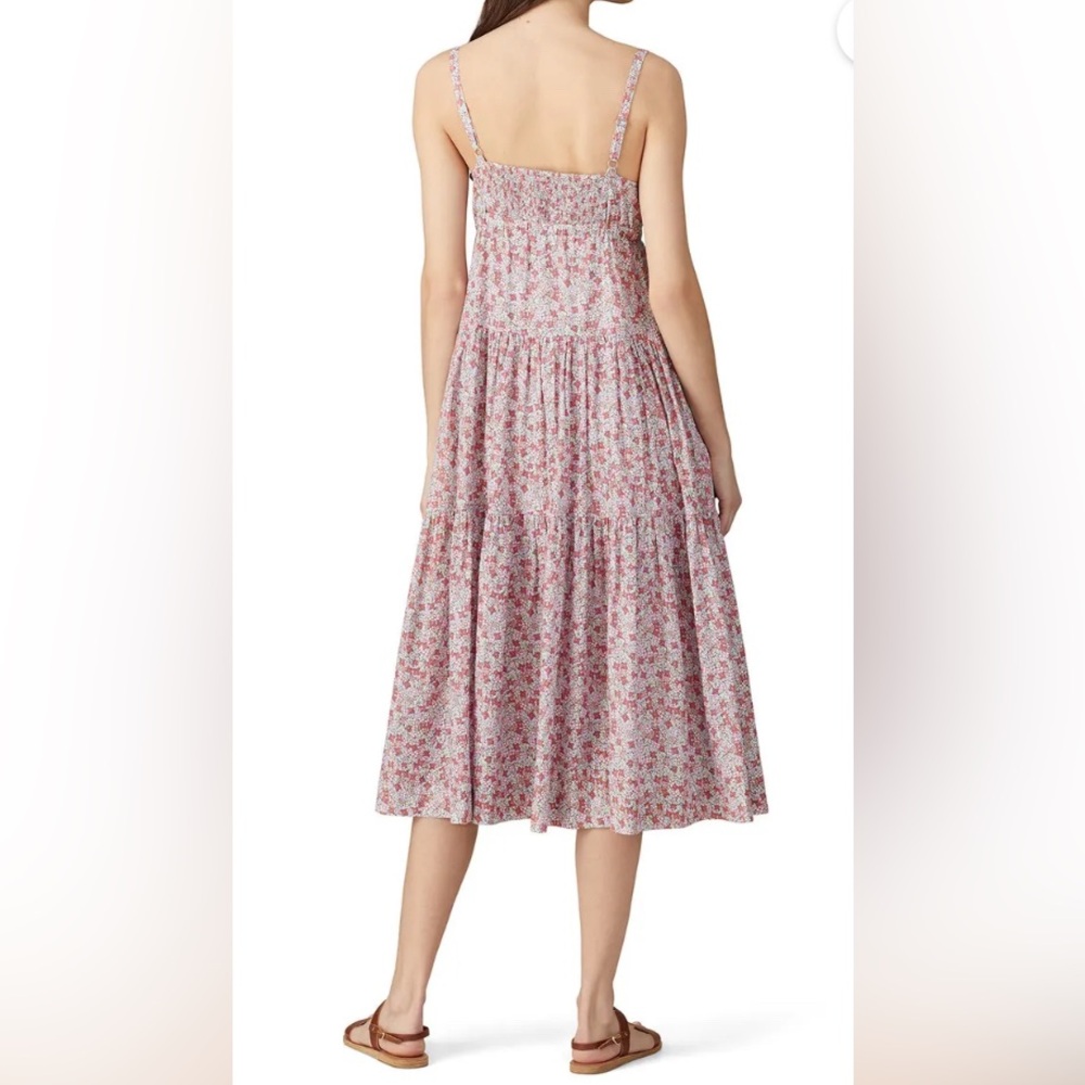 La Vie Rebecca Taylor Cotton Floral Strappy Tiered Dress - Picture 3 of 6